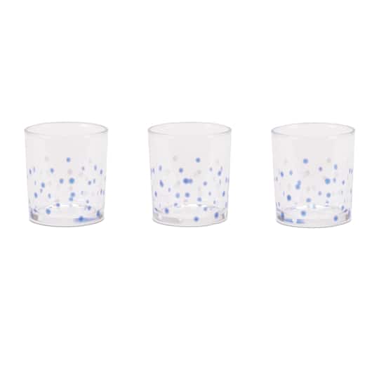 3" Dotted Glass Votive Candle Holders, 3ct.